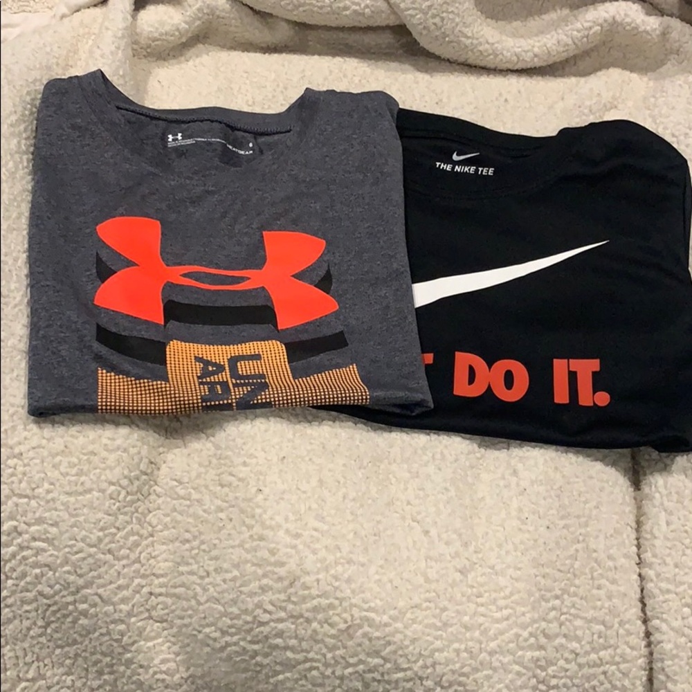 Set of two boys Nike/under armor shirts, sz 6,7